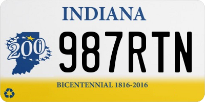 IN license plate 987RTN