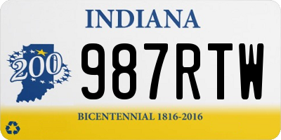 IN license plate 987RTW