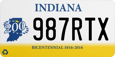 IN license plate 987RTX