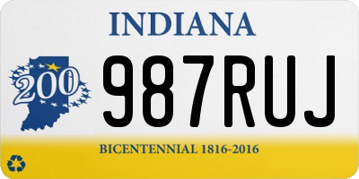 IN license plate 987RUJ