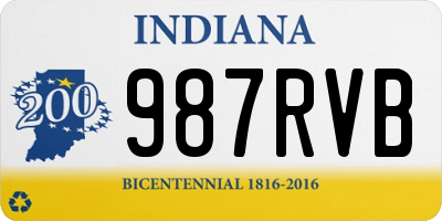 IN license plate 987RVB