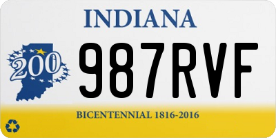 IN license plate 987RVF