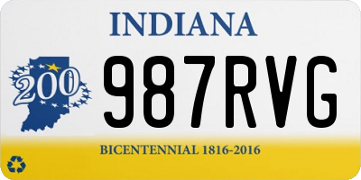 IN license plate 987RVG