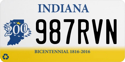 IN license plate 987RVN