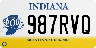 IN license plate 987RVQ