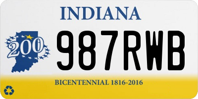 IN license plate 987RWB