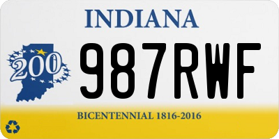 IN license plate 987RWF