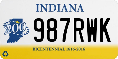 IN license plate 987RWK