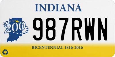 IN license plate 987RWN