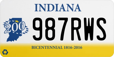 IN license plate 987RWS