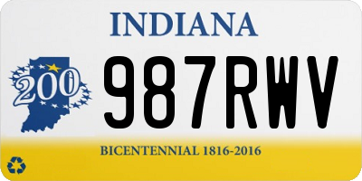 IN license plate 987RWV
