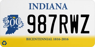 IN license plate 987RWZ