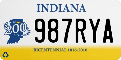IN license plate 987RYA