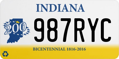 IN license plate 987RYC