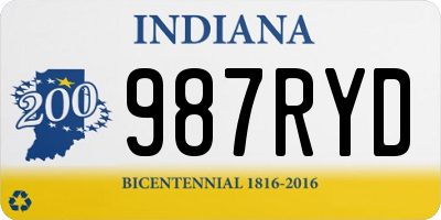 IN license plate 987RYD