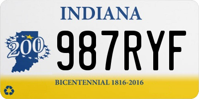 IN license plate 987RYF