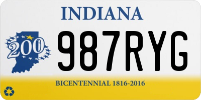 IN license plate 987RYG