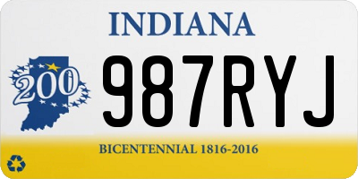 IN license plate 987RYJ