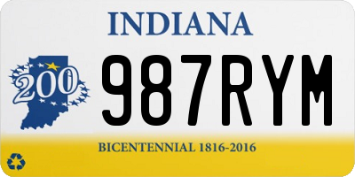 IN license plate 987RYM