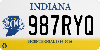IN license plate 987RYQ