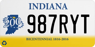 IN license plate 987RYT