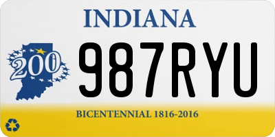 IN license plate 987RYU