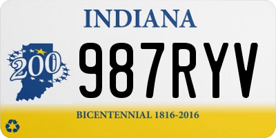 IN license plate 987RYV