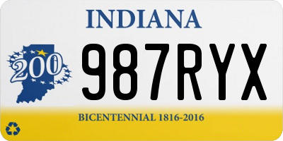 IN license plate 987RYX