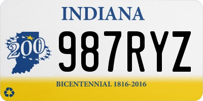 IN license plate 987RYZ