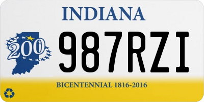 IN license plate 987RZI