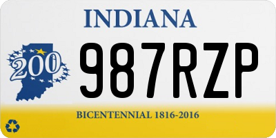 IN license plate 987RZP