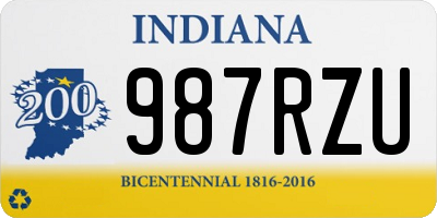 IN license plate 987RZU