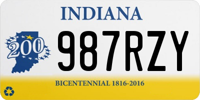 IN license plate 987RZY