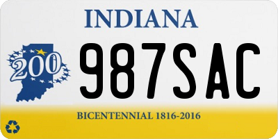 IN license plate 987SAC