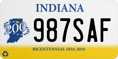 IN license plate 987SAF