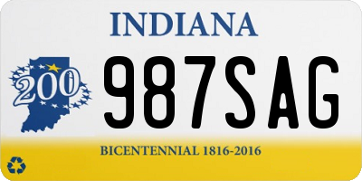 IN license plate 987SAG
