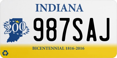 IN license plate 987SAJ