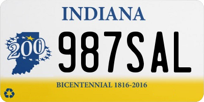 IN license plate 987SAL