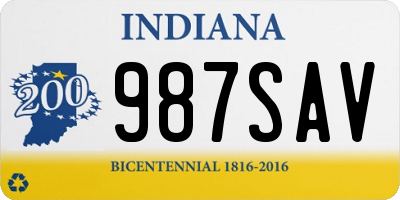 IN license plate 987SAV