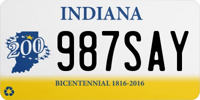 IN license plate 987SAY