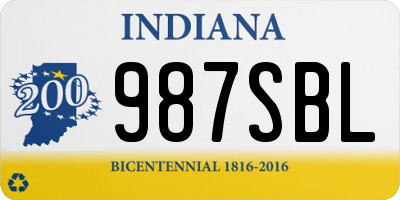 IN license plate 987SBL