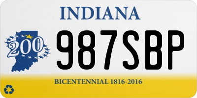 IN license plate 987SBP