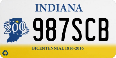 IN license plate 987SCB