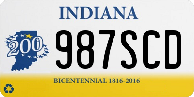 IN license plate 987SCD