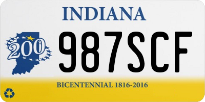 IN license plate 987SCF