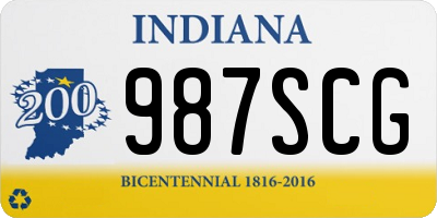 IN license plate 987SCG