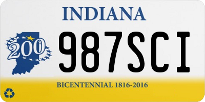 IN license plate 987SCI