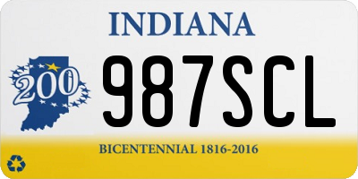 IN license plate 987SCL