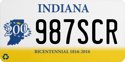 IN license plate 987SCR