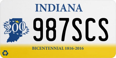 IN license plate 987SCS